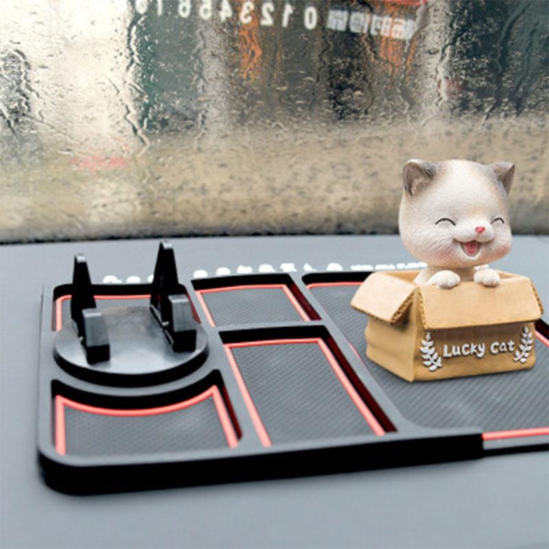 Silicone Car Phone Holder Temporary No Parking Card Number Car Phone Mat Holder Dashboard For Car On The Panel Coin Non Slip Mat