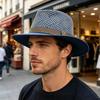 Yousheng Summer Jazz Hat, Lightweight Breathable Mesh Design Sun Protection Hat, Outdoor Travel Picnic Concert Hat