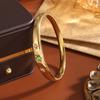 ZAKOL Lusso Acciaio Inossidabile Colore Oro 18K Bracciali Aperti Zirconi Colorati Intarsiati Affascinante Impermeabile Regalo Donna con Zirconi