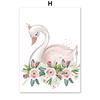Unicorn Swan Butterfly Rainbow Cloud Flower Posters and Prints Wall Art Print Canvas Painting Pictures Girl Baby Kids Room Decor
