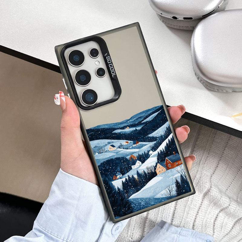 For Samsung Galaxy S25 S22 Ultra Plus S24 S23 Ultra Plus FE S21 FE Laser Phone Case Norwegian Scenery Shockproof Back Covers
