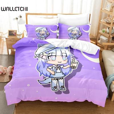 3D Anime Het Gacha Meisje Beddengoedsets Dekbedovertrekset Met Kussensloop Eenpersoons Tweepersoons Queen King Beddengoed Bedlinnen Voor Hometextiel