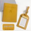 Imitation Leather Passport Holder & Luggage Tag Set with Signature Plane Design