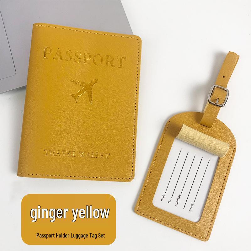 PU Leather Passport and Luggage Tag Set