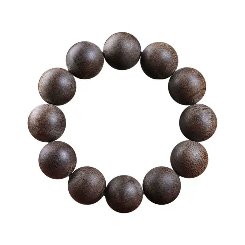 Natural Qinan Agarwood Bracelet, Old Material Black Oil Brunei Qinan, 90% Agarwood Wood, Unisex Bracelet and Buddhist Beads