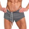Men Casual Shorts Elastic Waist Adjustable Sport Shorts Loose Solid Color Drawstring Fit Gym Running Shorts