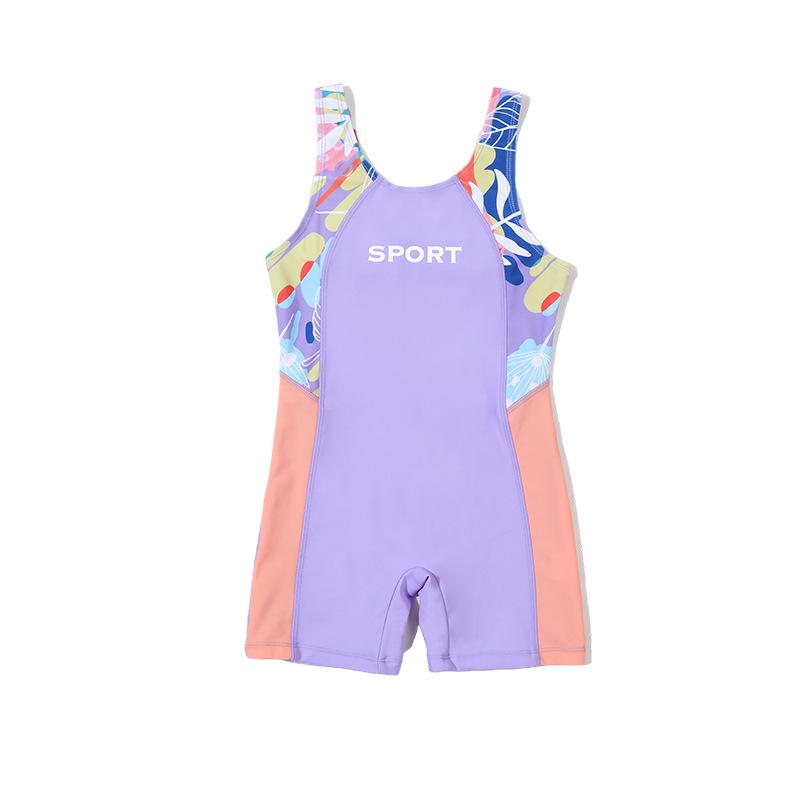 Flickors snabbtorkande baddräkt i ett stycke för medelstora och stora barn - 2025 Nyhet, Professionell design med platta ben