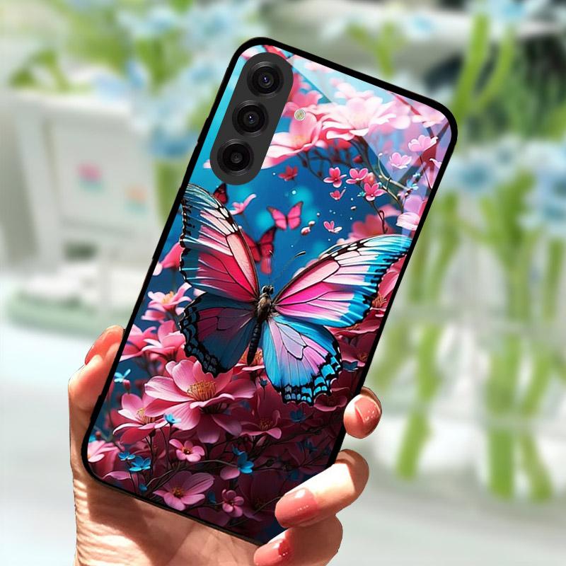 Pro Samsung Galaxy S25 FE Pouzdro na telefon Módní tvrzené sklo Zadní kryt telefonu Pro Samsung S25FE S 25 FE Ochrana objektivu Fundas