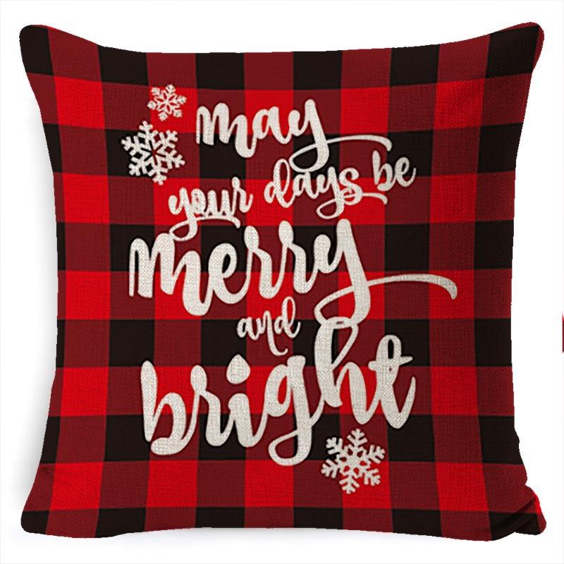 New Christmas Pillowcase Cushion Car Waist Protector Bedside Pillowcase Christmas Linen Pillowcase
