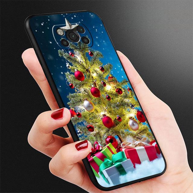 Schwarz Fall Funda Für Samsung Galaxy M13 M12 M22 M23 M33 M52 M32 5g M31 M30s M51 M31s M11 m31 Prime Weihnachten Baum Nette Coque