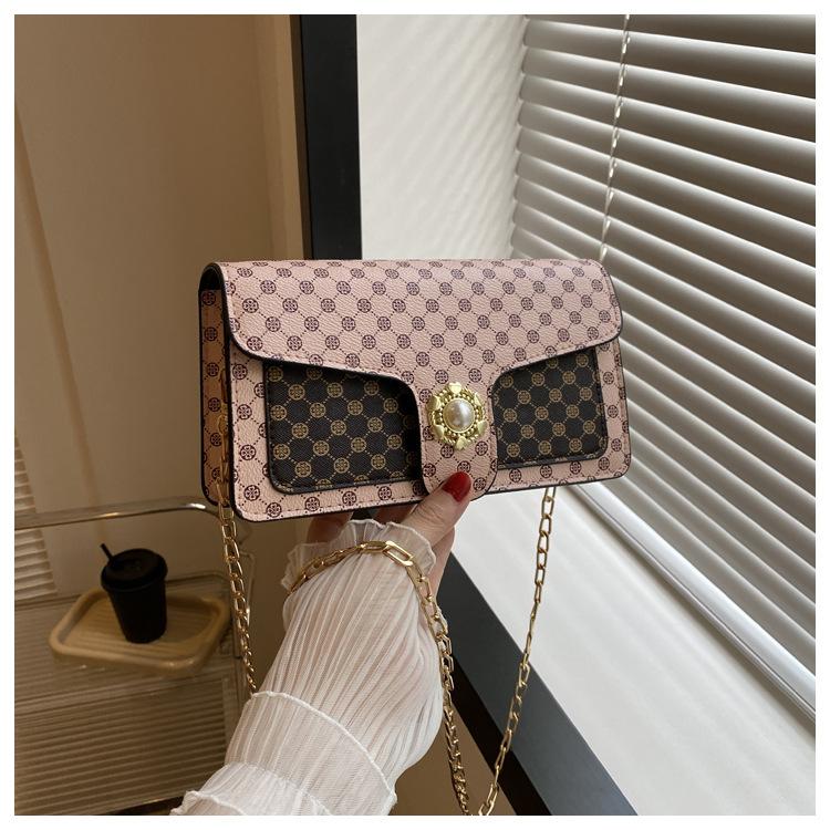 Simple casual fashion small bag women's 2024 new trend retro shoulder bag casual chain crossbody small square bag