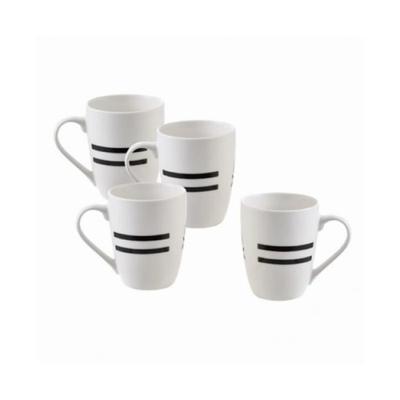Set of Cups - BENETTON - Bone China Porcelain - 360 Ml - 4 Pieces - Dishwasher & Microwave