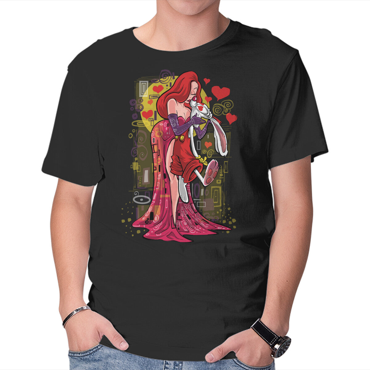 Unisex Crew Neck T-Shirt Animated Kiss Graphic Short Sleeve Casual Tee XXXXL