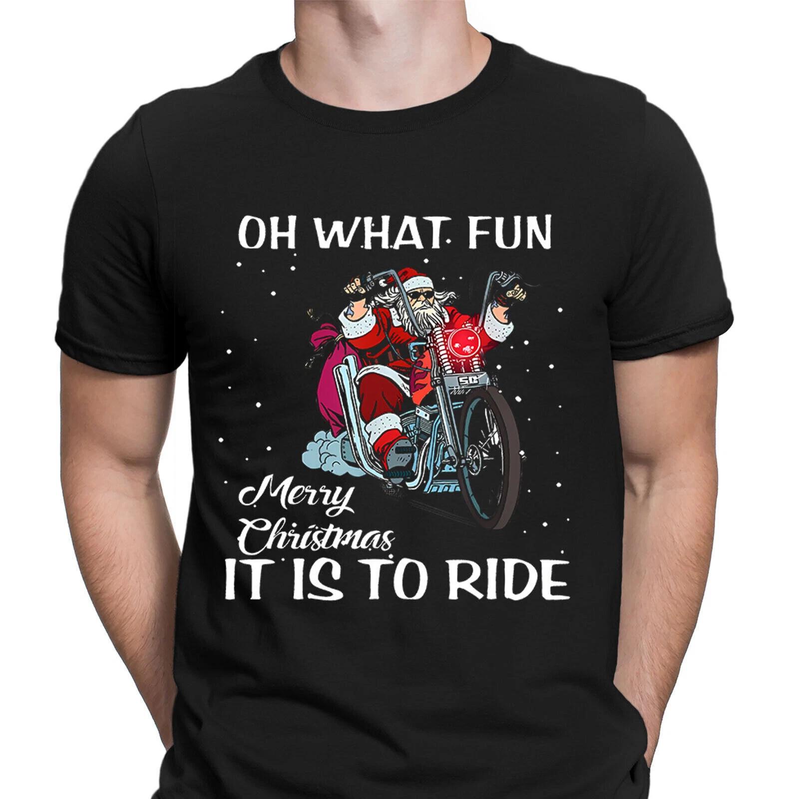 

Lets Go Santa Christmas Biker Motorbike Xmas Funny Novelty Mens T shirts Top#UJG S