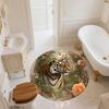Vintage Tiger,Round Area Rug,Carpet Rug for Living Room Bedroom Sofa Playroom Decor,Non-slip Floor Mat