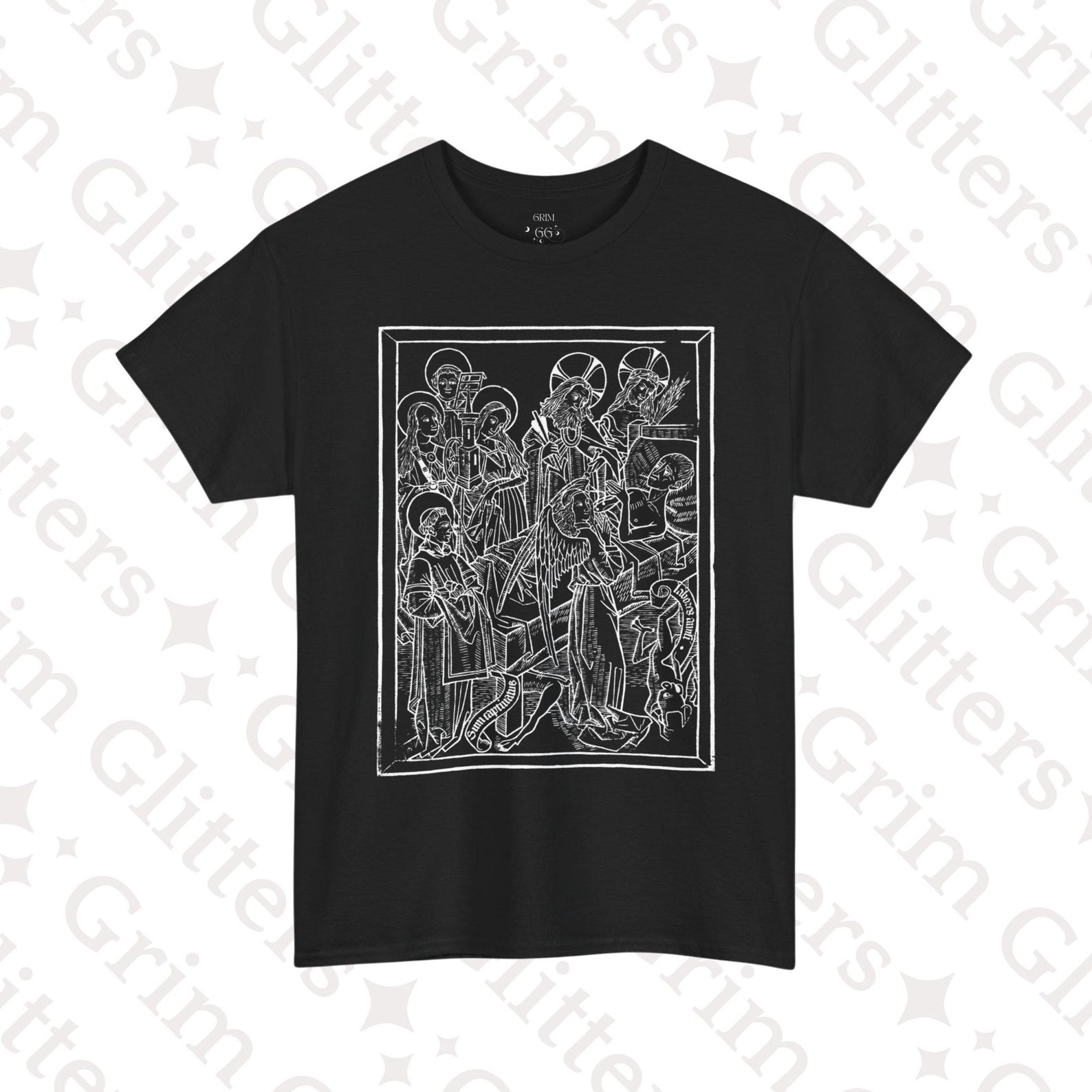 The Art of Dying T-Shirt: Ars Moriendi 15th-Century Woodcut Unisex Tee S