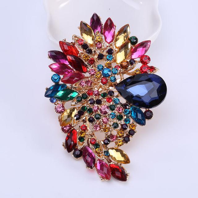 Brooches Colorful Rhinestone High End Temperament Delicate Crystalline Corsage Women 'S Clothing AccessoriesLuxury Jewelry