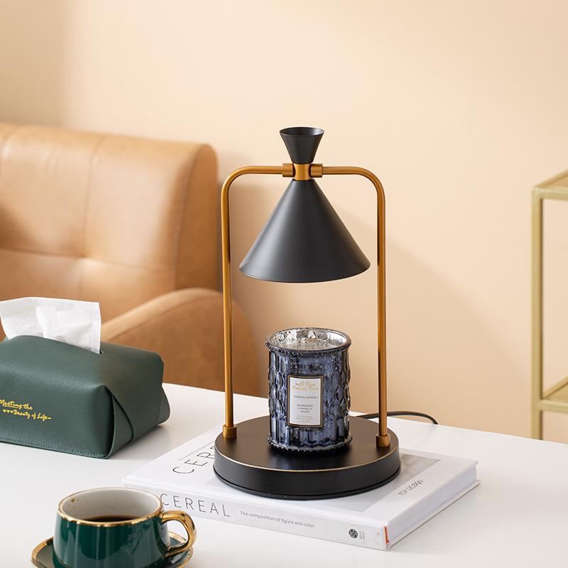 

Электрические грелка для свечей Лампа для Yankee Candle Metal Oil Burner Ароматерапевтические лампы Рождественский подарок Настольная лампа для домашнего офиса EU Plug (No Candle) чёрный
