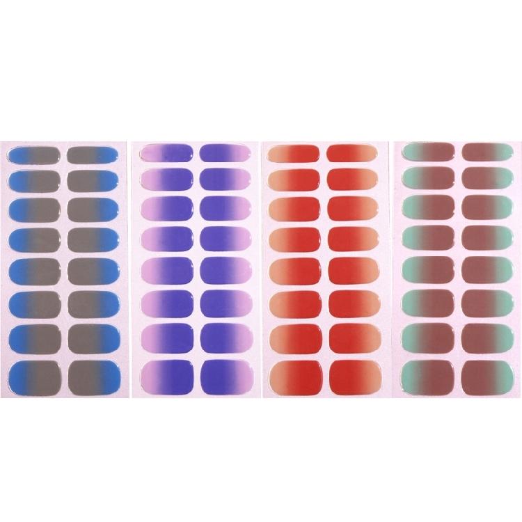 

4 Sheets Colorful Nails Sticker Nails Polish Strips Nails Decals Gradient Gels Nail Strips Full Nail Wraps 1