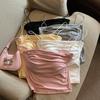 Women Crop Tank Top Sexy Square Neck Double Lined Ruched Corset Cute Cropped Sleeveless Cami Summer Outfit Going Out Top