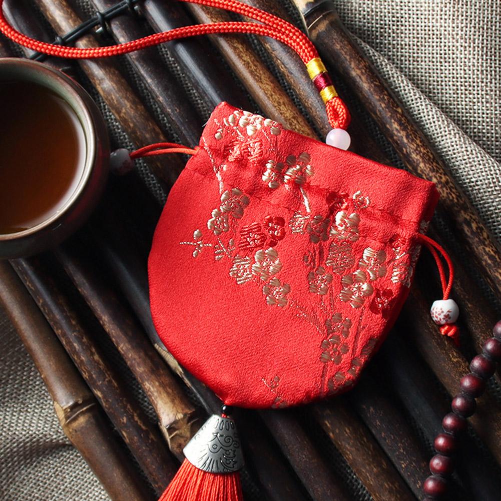 Sachet Sachet Empty Bag Chinese Style Jewelry Storage Bag Handmade Vintage Embroidery Tassel Lucky rawstring Bag Cloth Pocket