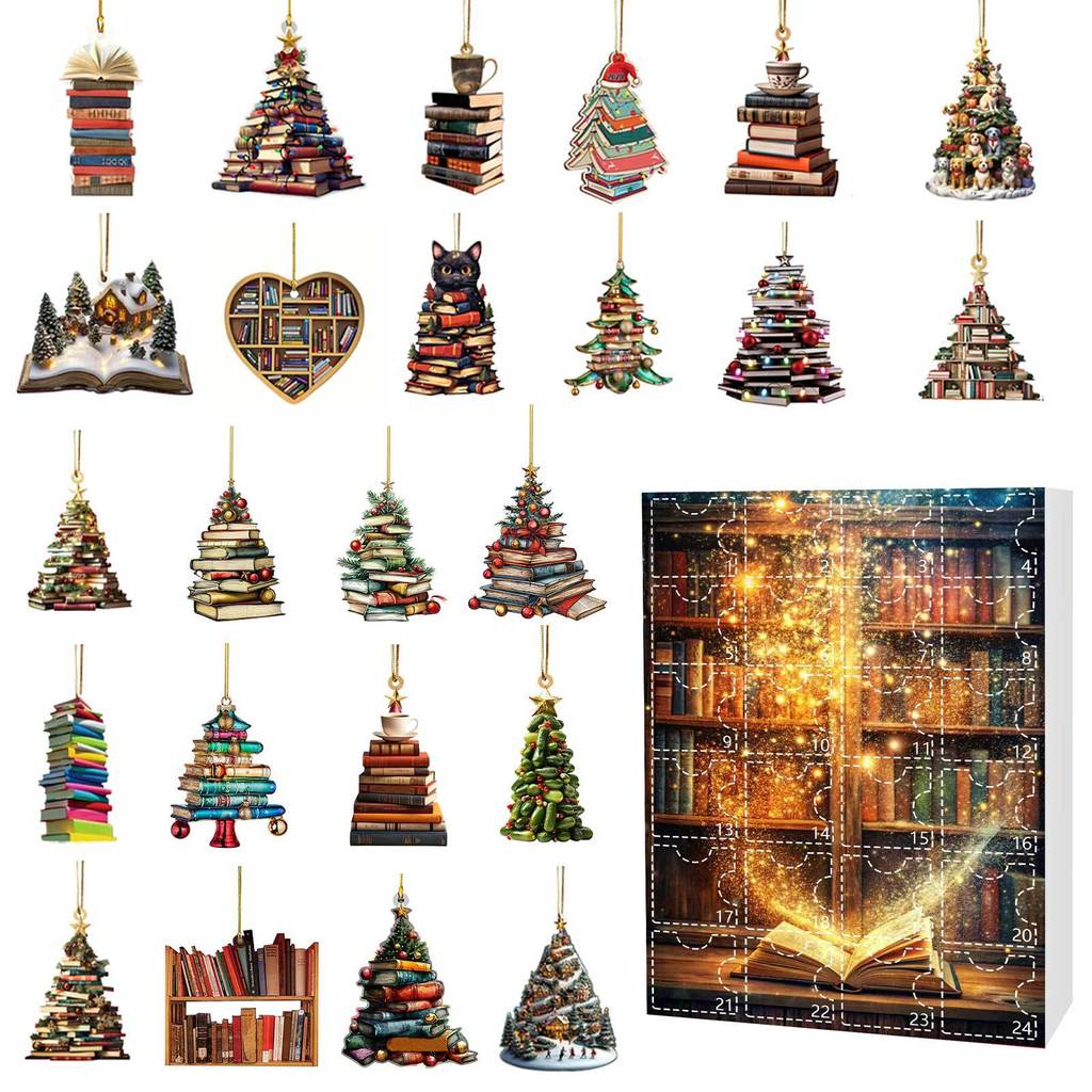Christmas Countdown Advent Calendar Acrylic Booklet Christmas Tree Decorations For Holiday Gifting