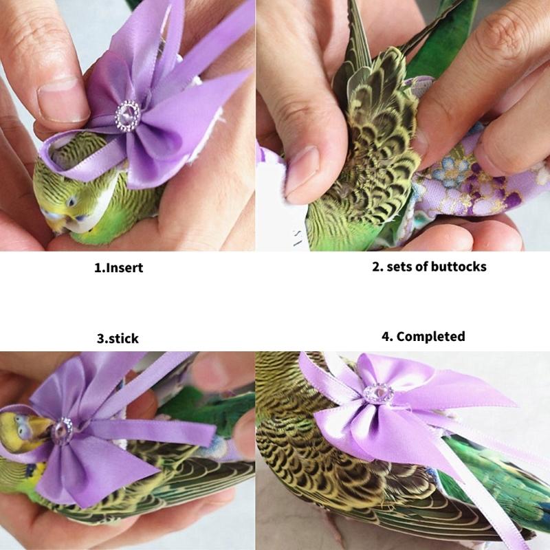 Reusable Pet Bird Diaper with Bowknot Comfort for Cockatiel Parrots Bird Nappy Flying Suit Pineapple Print