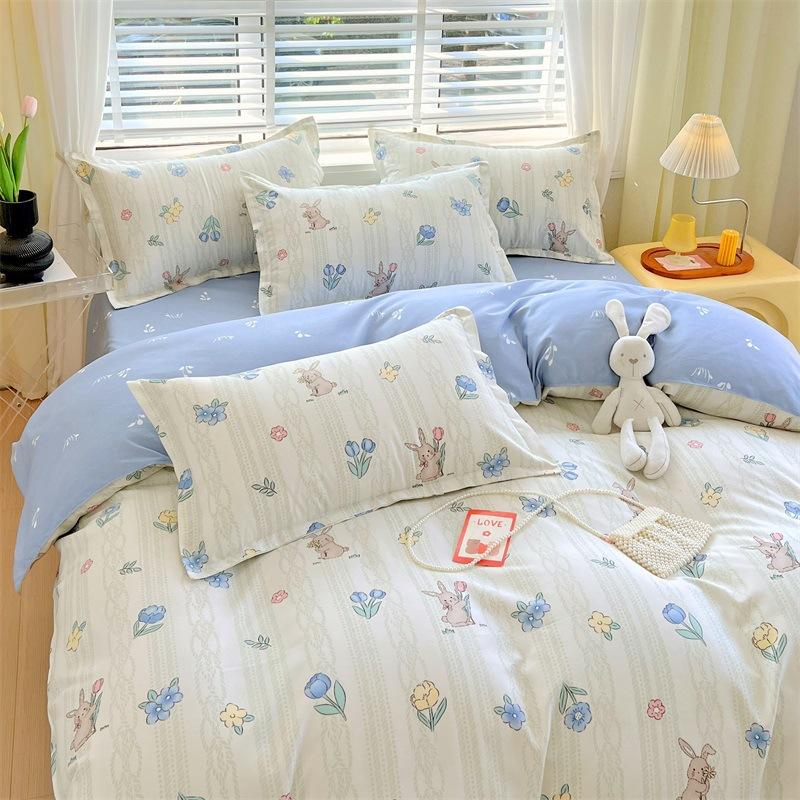 Bed Sheet Bedding Four-piece Set Thickened Brushed Quilt Cover Bed Dormitory Bedding Quilt Cover