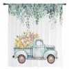 Caminhão de Páscoa Ovos Folhas Aquarela Cortinas Transparentes para Sala de Estar Cortinas de Janela de Cozinha Cortinas de Tule Voile para Quarto