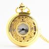 Hollow Retro Watch Men's Fashion Necklace Pendant Watch Jewelry Quartz Watch Flip Large Gold Pocket Watch