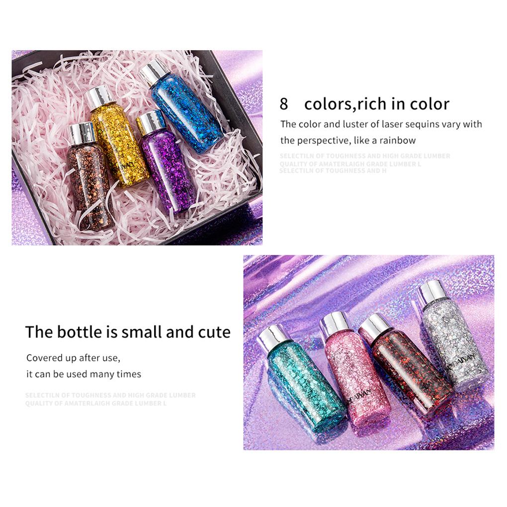 Body Facial Glitters Scales Sequins Lotion For Festival Face Makeup, Body, Hair