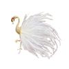 Zircon Flamingo Brooch with Feather Design - Creative Korean Fashion Accessories for Women