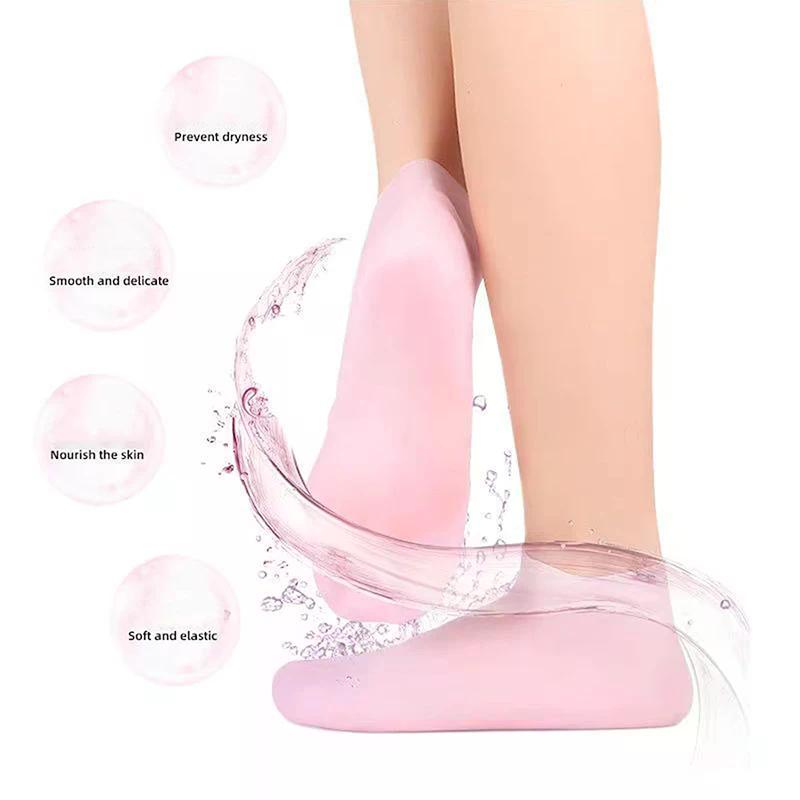 Feuchtigkeitsspendende Fußsocken,Silikonsocken für trockene, rissige Füße,Damen-Fußsocken zur Feuchtigkeitspflege,Mit Massagefunktion