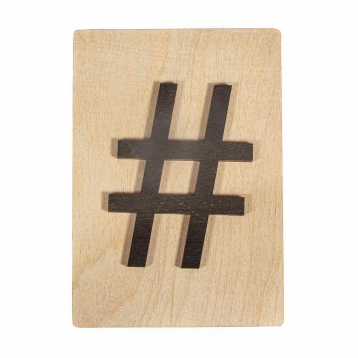 Forme en bois noir 'hashtag' 14,8 x 10,5 cm