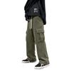 Men's Retro Corduroy Straight Leg Pants with and Multiple Pockets for Casual Wear