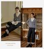 Women's Striped Patchwork Retro Wide-Leg Jeans: Slimming, Elastic Waist, Straight-Leg Pants for Spring