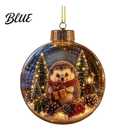 Transparent Holiday Hanging Spheres Glowing Christmas Story Ornament Light-Up Ball Decor with Warm LED Light Acrylic Charms Mini Scene 3D