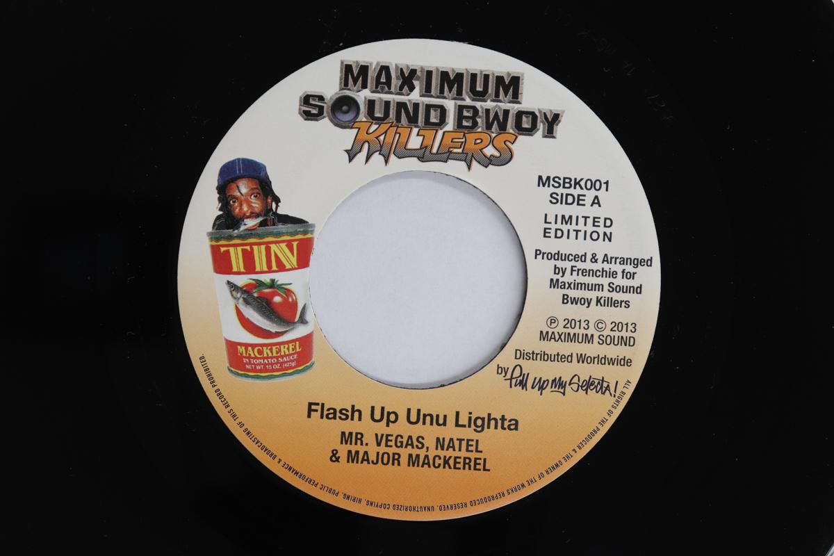

7inch Record MR. VEGAS, NATEL, MAJOR MACKEREL / - Flash Up Unu Lighta / My Flow MSBK001 MAXIMUM SOUND B 2013 France Reggae, Ska & Dub Used