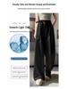 Women's Summer Acetate Satin Wide-Leg High-Waisted Pants with Tie-Up and Drape Design