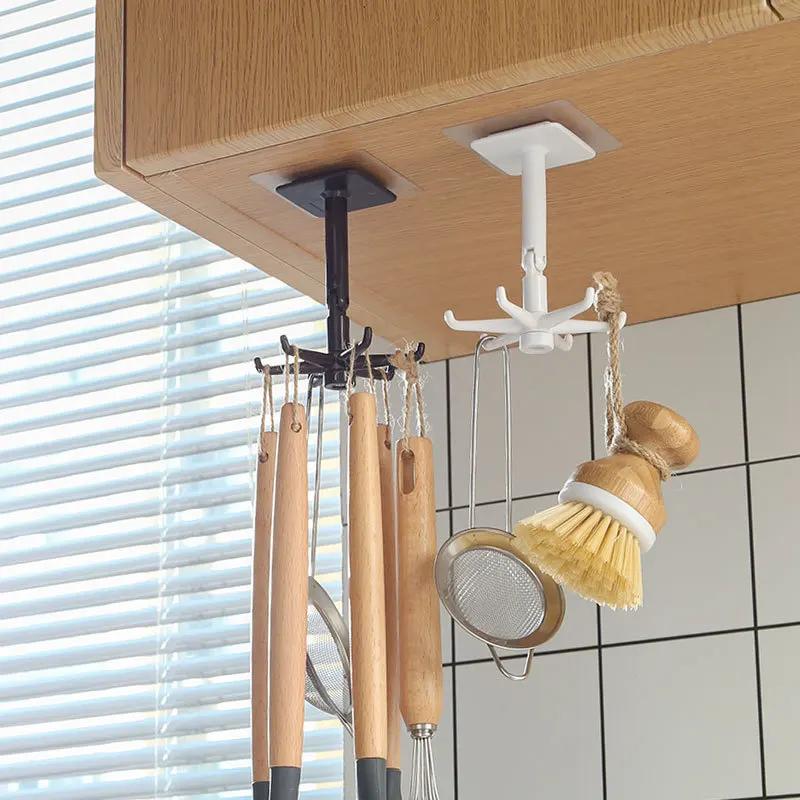 Hanging Home Accessories Organization. Kitchen Home and Decoration Hooks Hook Utensil Bathroom Rotating Storage 1/2/3PCS Garden