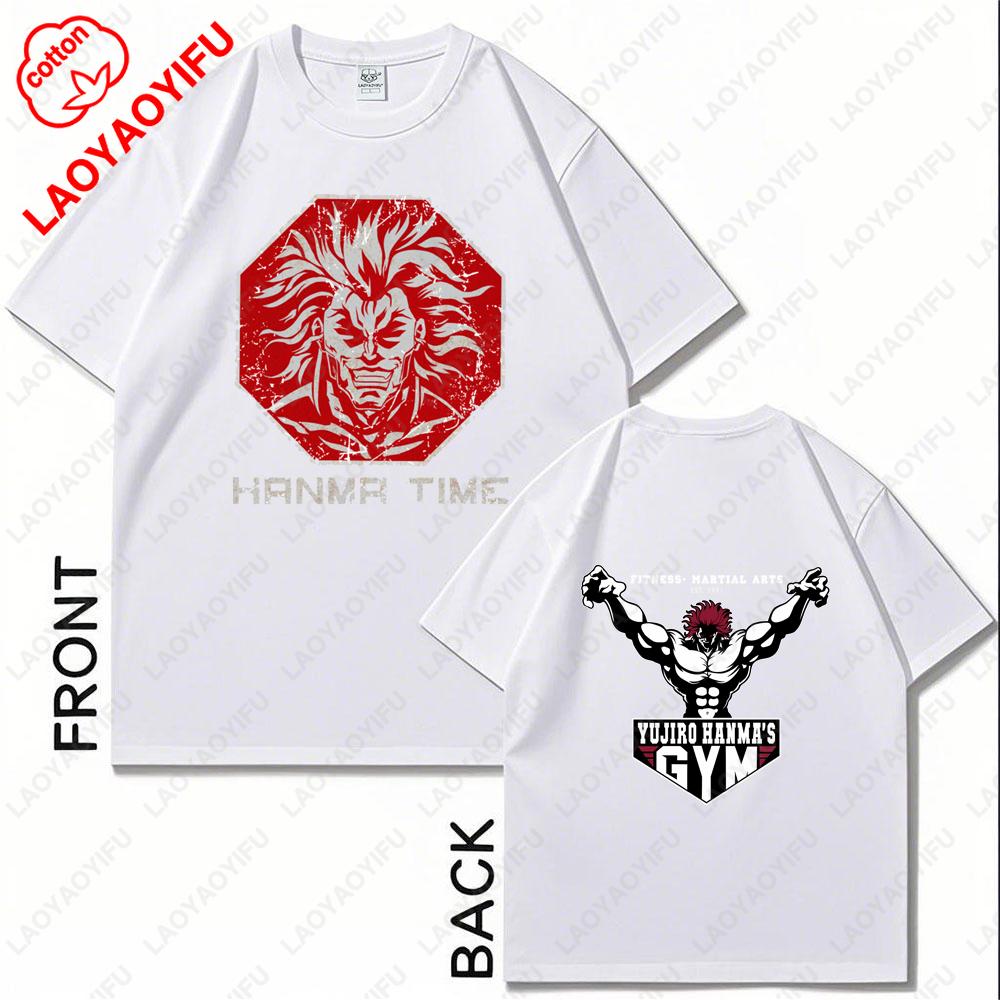 Japanese Anime Baki Hanma The Grappler Graphic Print T Shirt Casual Fashion Neck Harajuku T Shirt Women Men Cotton Shortsleev
