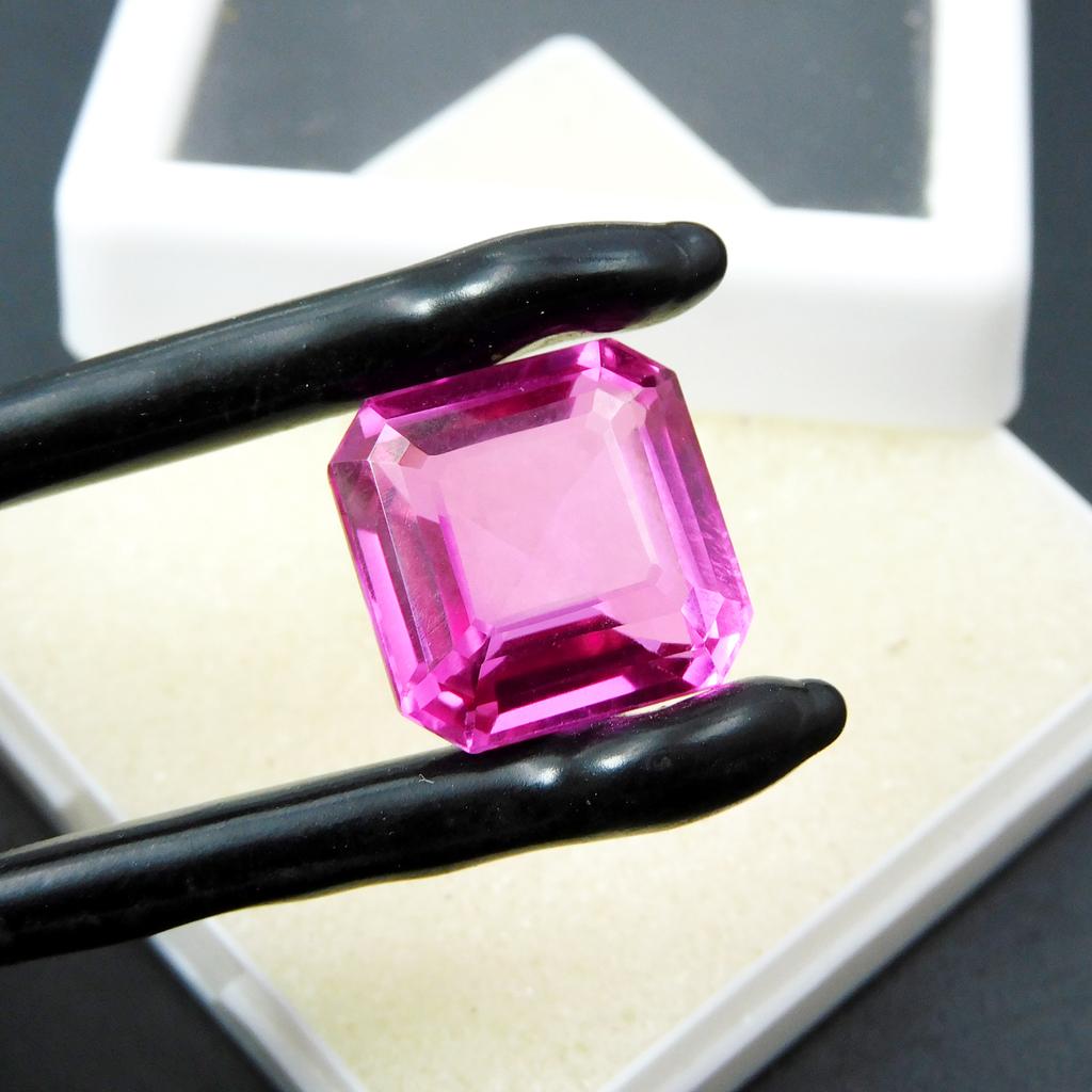 15.6 Ct Natural Pink Sapphire Square Cut Jewelry Making Loose Gemstone