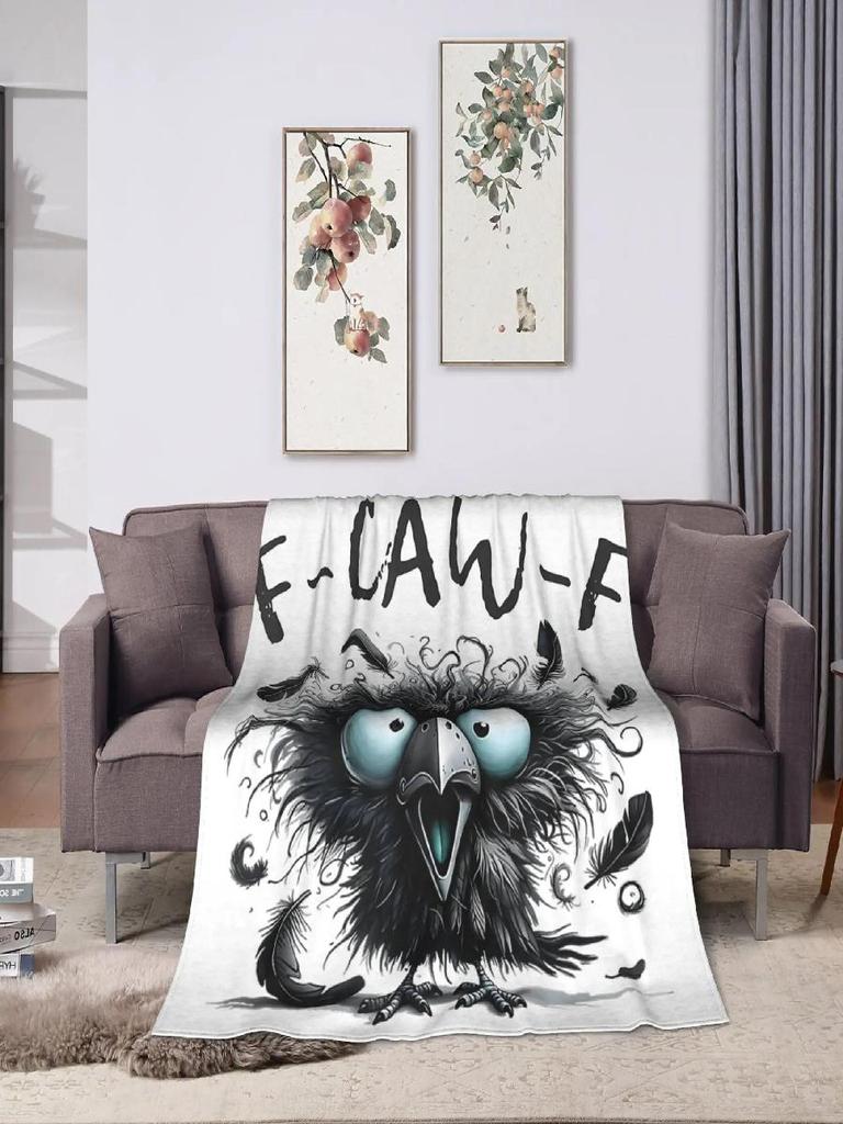 FCawF Funny Cartoon Bird Meme Blanket Super Warm Plush Bedding Throws for Couch Bed Flannel Bedspread Cover for Girls and Boys