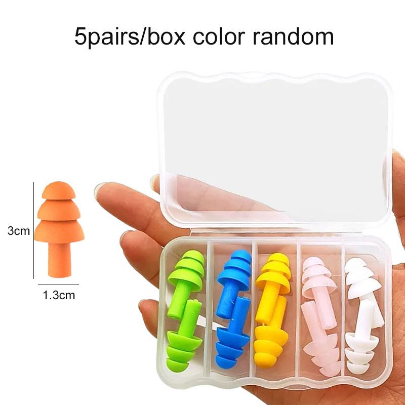 5/10 Pairs Swimming Earplugs Color Boxed Portable Waterproof Hearing Protection Suitable For Sleeping Studying Reusable TMZ