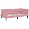 L Shaped Bed Frame with Headboard Pink 100 Cm X 200 Cm Velvet