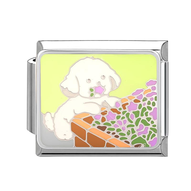 2026 Fashion Dreamy Flowers Cute Cats Dogs Moon Heart High Quality Charm Fit 9mm Stainless Steel Women Bracelet DIY Jewelry Gift
