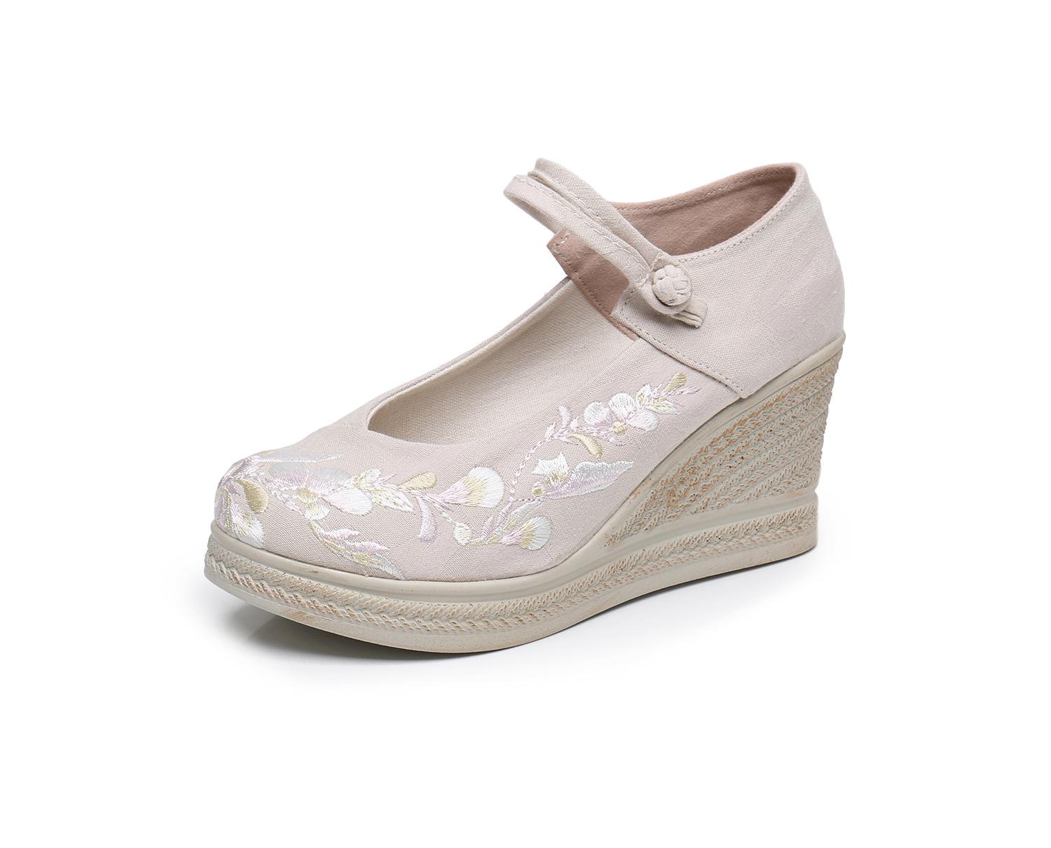 

Old Beijing High Heel Embroidered Hanfu Shoes - Ethnic Style, Height Increasing for Women 35