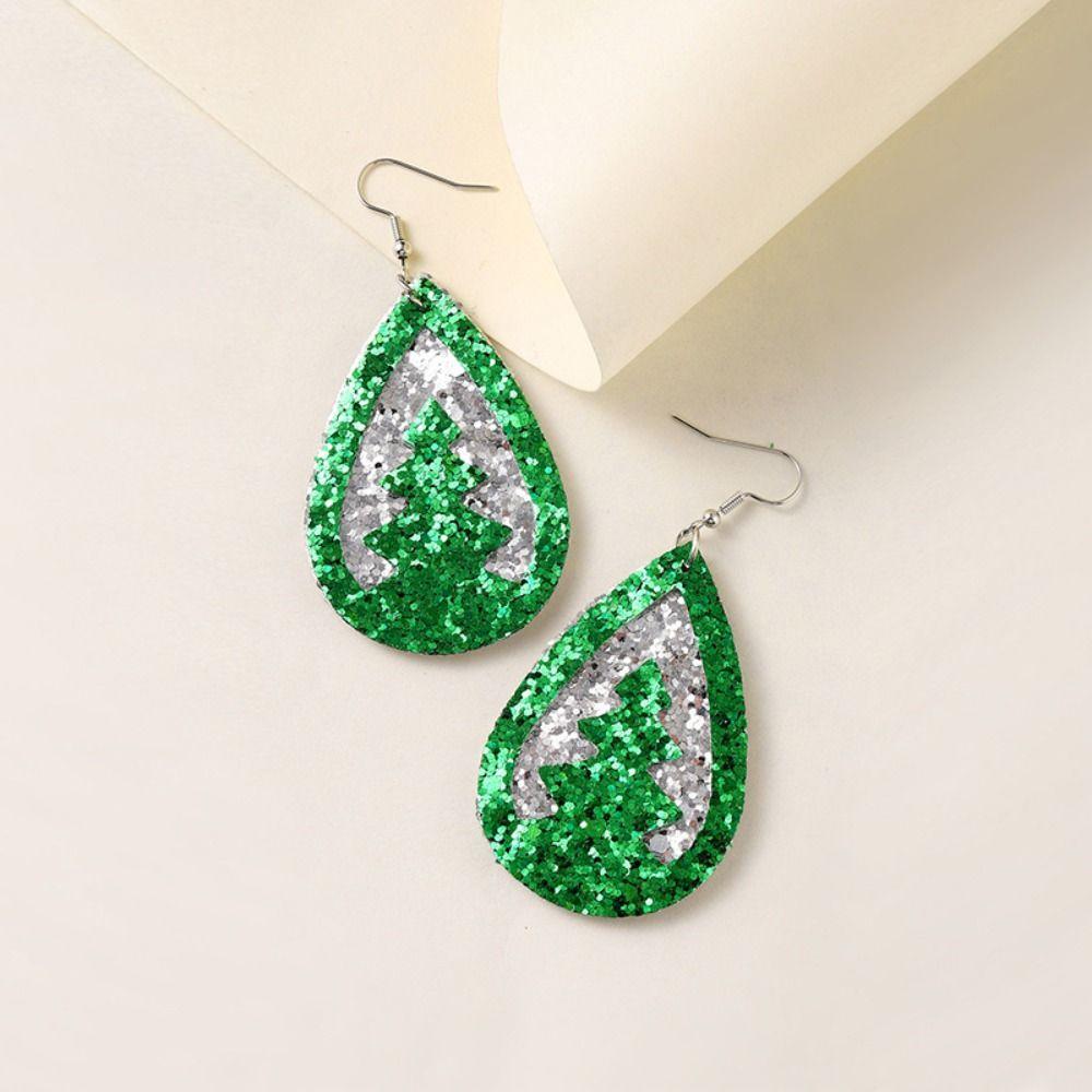 Glitter Christmas Earrings Star Christmas Tree Ear Studs Aesthetic Elk Drop Earrings  Women