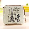 1Pc Classic Retro Lady Girl Canvas Eiffel Tower Coin Purse Wallet Card Key Pouch Bag
