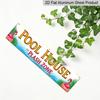 2D Flat, Vintage 'Pool House Plash Zone' Aluminium Decorative Sign - 15.7×3.94inch Country Pink Pool-Themed Decor Suitable for Farmhouse, Cafe